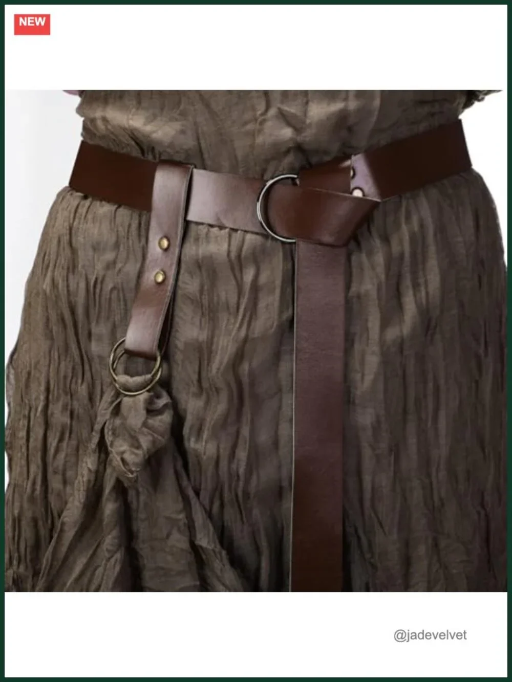 PU Leather Renaissance Belt with Skirt Hikes Set Costume Accessory Adjustable
